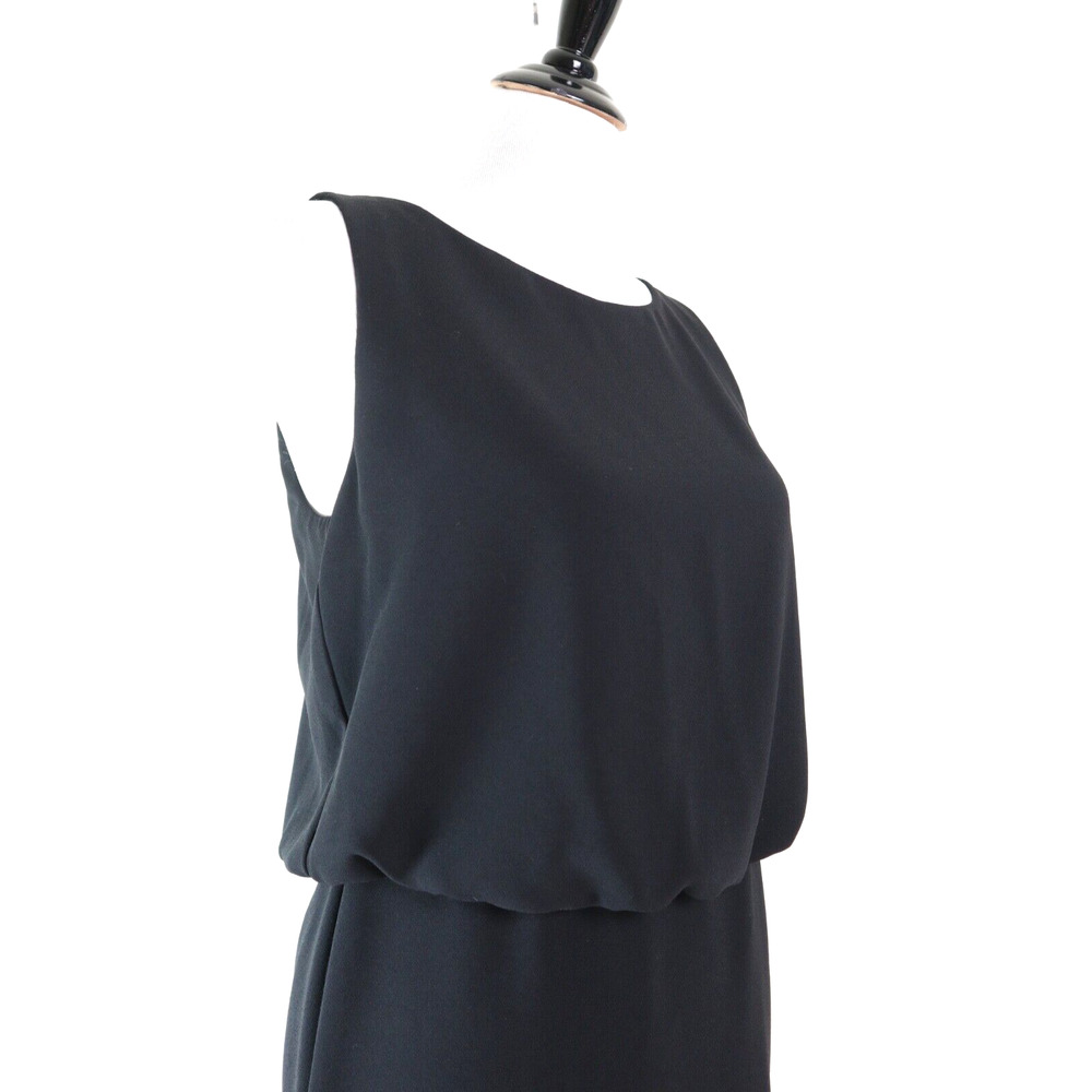 Trina Turk Size 6 Silver Sequin Back Blouson Dress Sleeveless Black - Picture 8 of 12